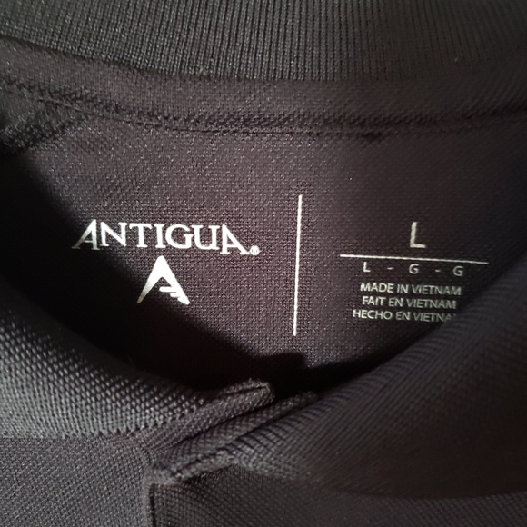 EUC Antigua Polo Shirt Size L NFL New Orleans Saints Black Short Sleeve - Picture 4 of 6